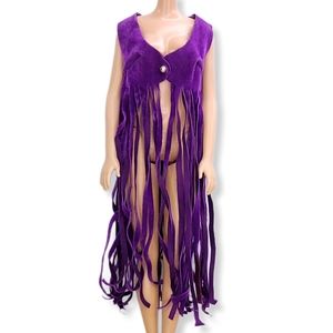Barbie PJ 1971 Dance Live Action Vest Purple Fringe Faux Suede Mattel Vtg #1156